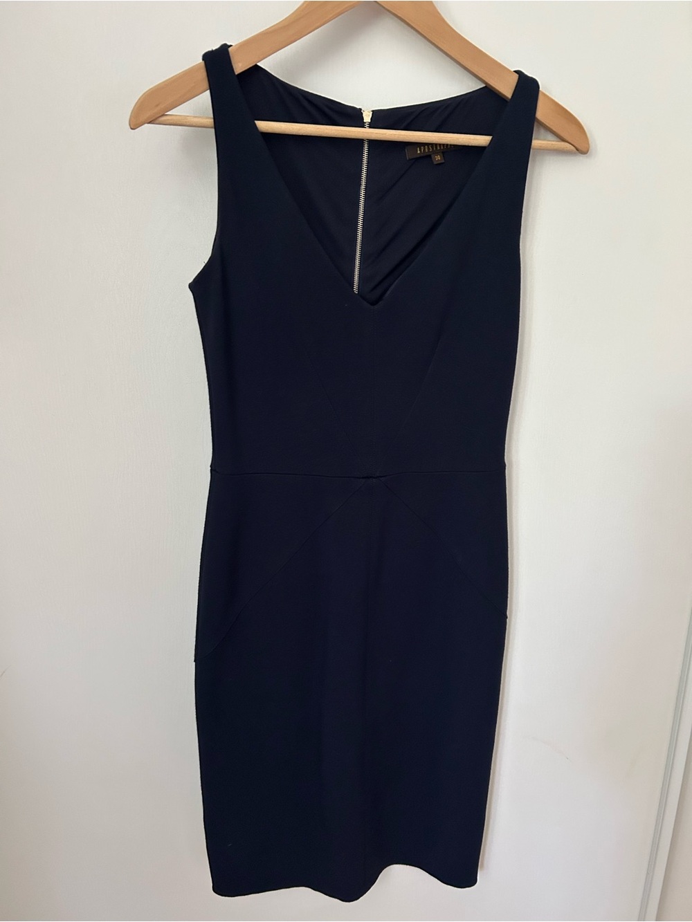 Apostrophe Black V-Neck Midi Sheath Dress